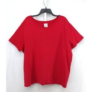 Westbound Shirt Womens Size 2X Red Short Sleeve Pullover Top